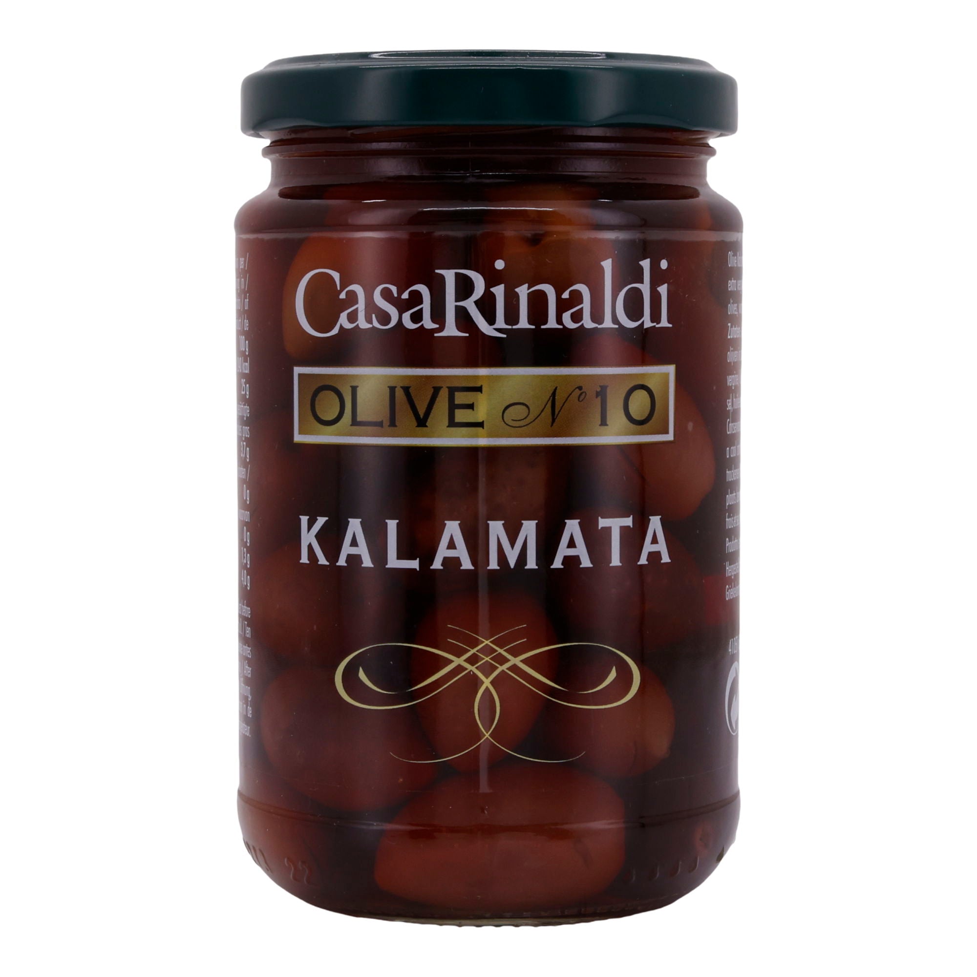 Oliven Kalamata | In Salzlake mit nativem Olivenöl Extra | Ideal für mediterrane Gerichte | 300 g Glas CASA RINALDI